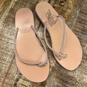 ANCIENT GREEK Sandals Leather Thong Minimalist Strappy Nude Euro Vacation
